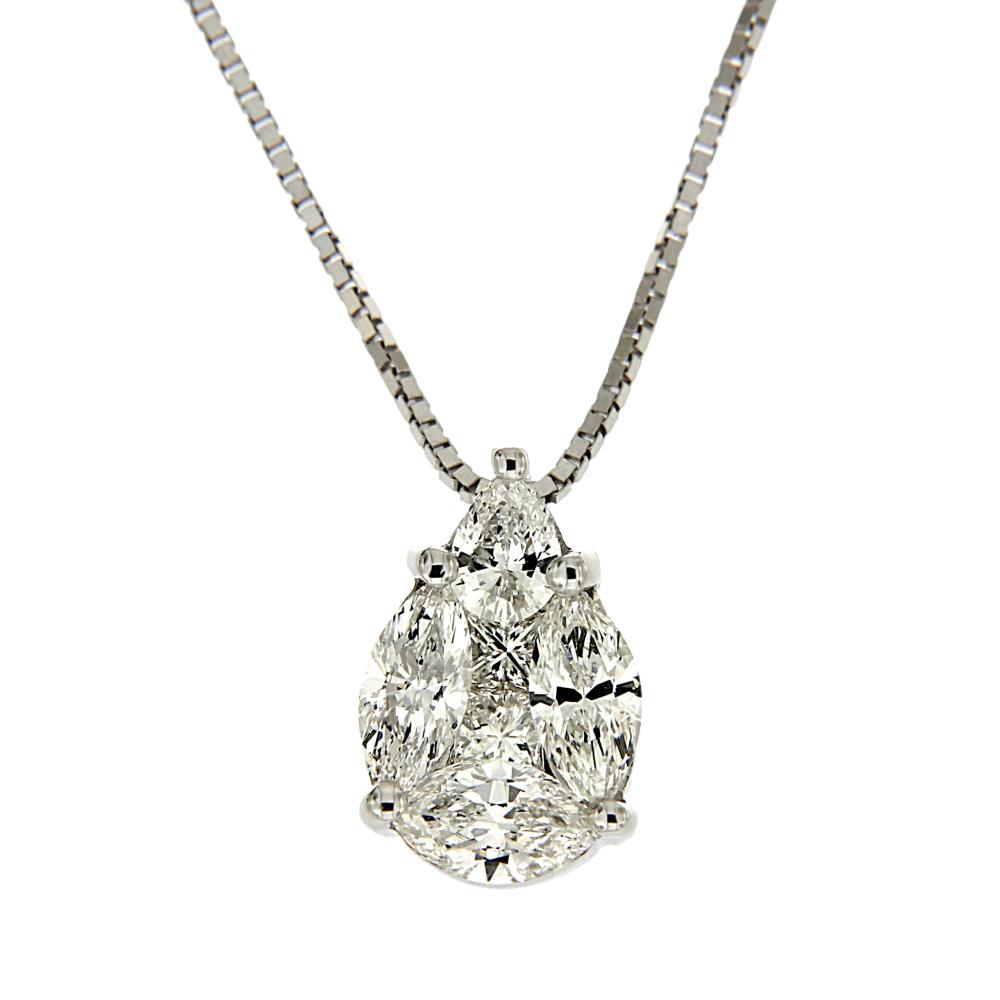 Pendente Goccia con Diamanti CT 0.52