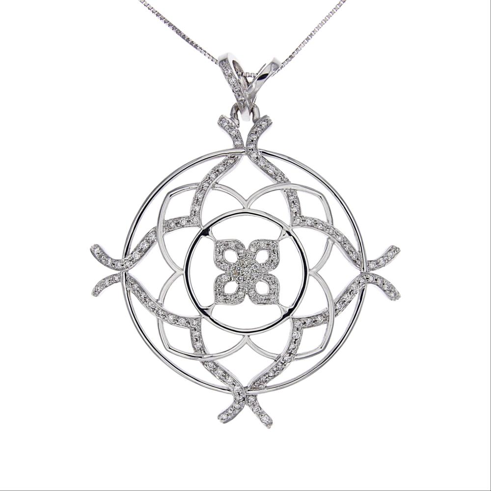 Pendente Cerchio in Oro e Diamanti CT 0.95