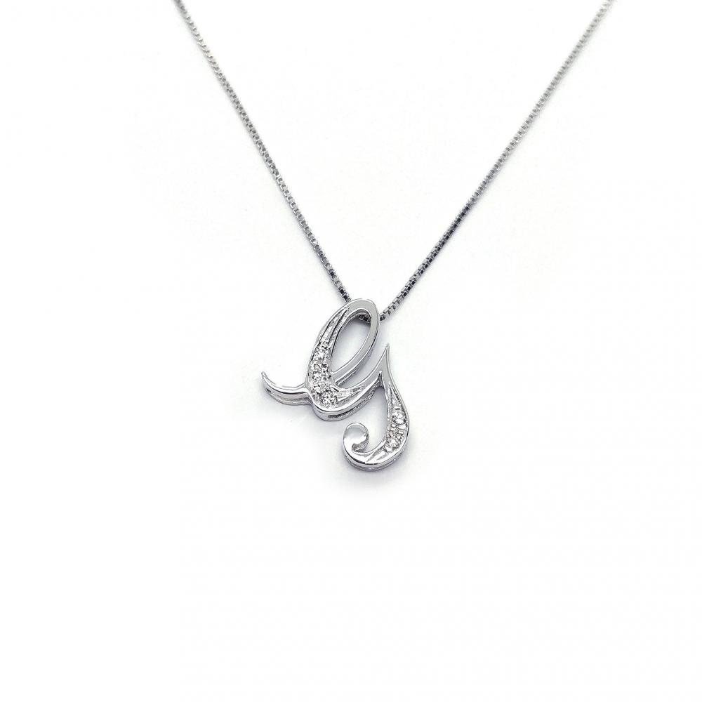 Pendente Lettera G con Diamanti CT 0.04