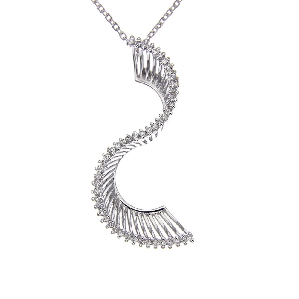 Pendente Onda con 48 Diamanti CT 0.41 VVS IF F