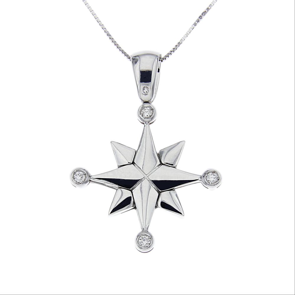 Pendente Rosa dei Venti con Diamanti CT 0.10