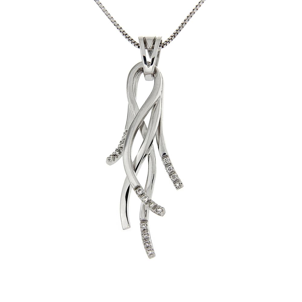 Pendente Stilizzato con 16 Diamanti CT 0.12