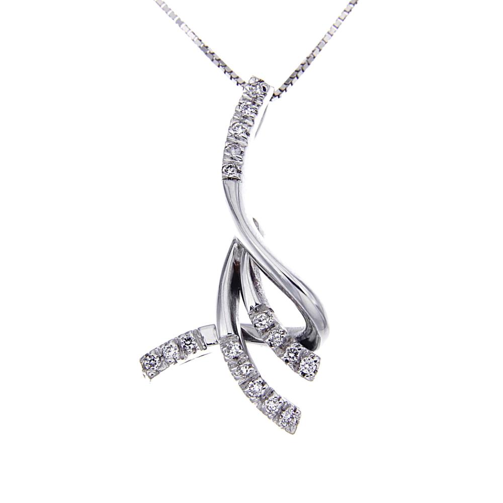 Pendente Stilizzato con 17 Diamanti CT 0.13