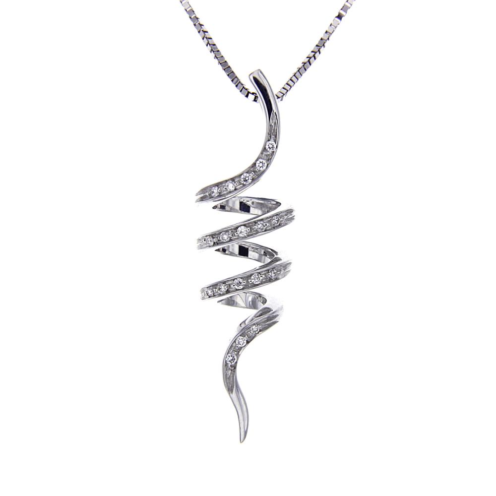 Pendente Stilizzato con 18 Diamanti CT 0.13