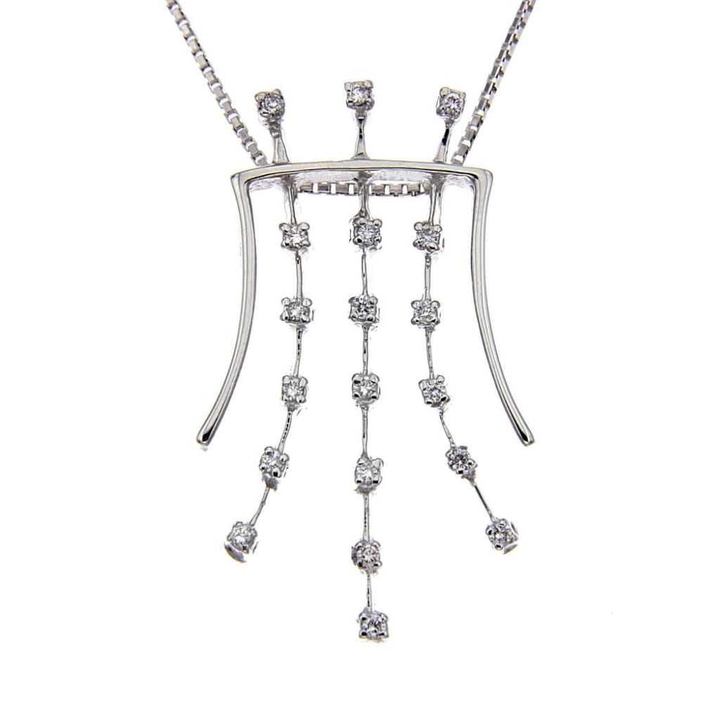 Pendente Stilizzato con 19 Diamanti CT 0.19