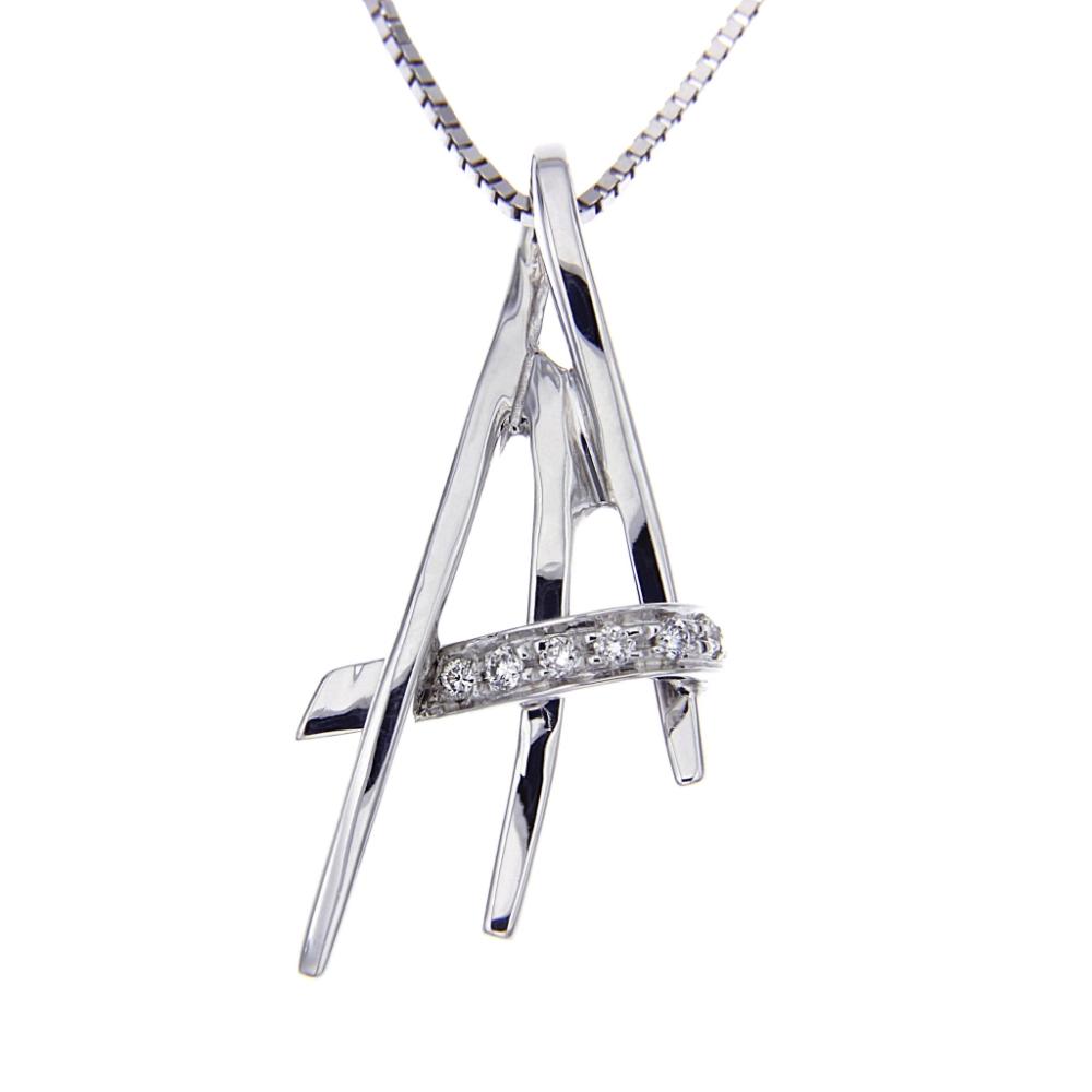 Pendente Stilizzato con Diamanti CT 0.06