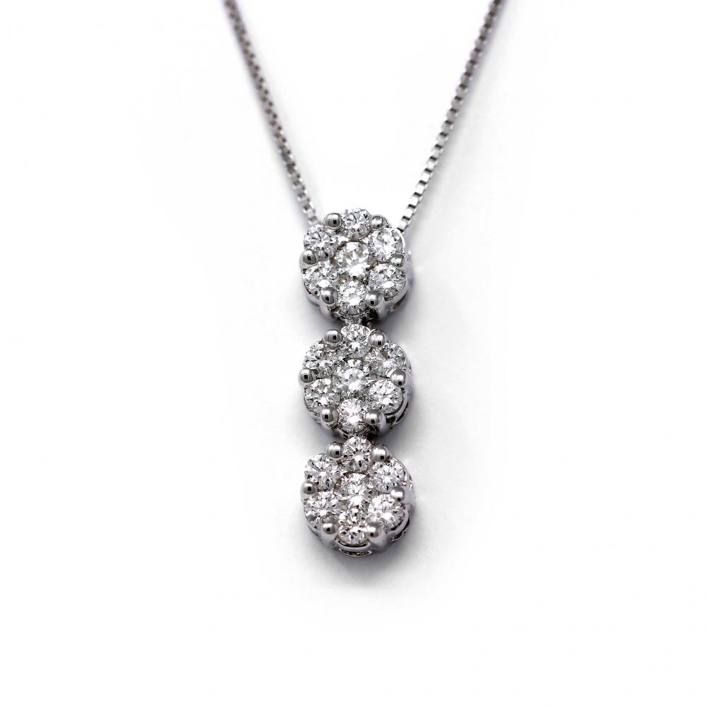 Pendente Trilogy con Rose di Diamanti Bianchi CT 0.82