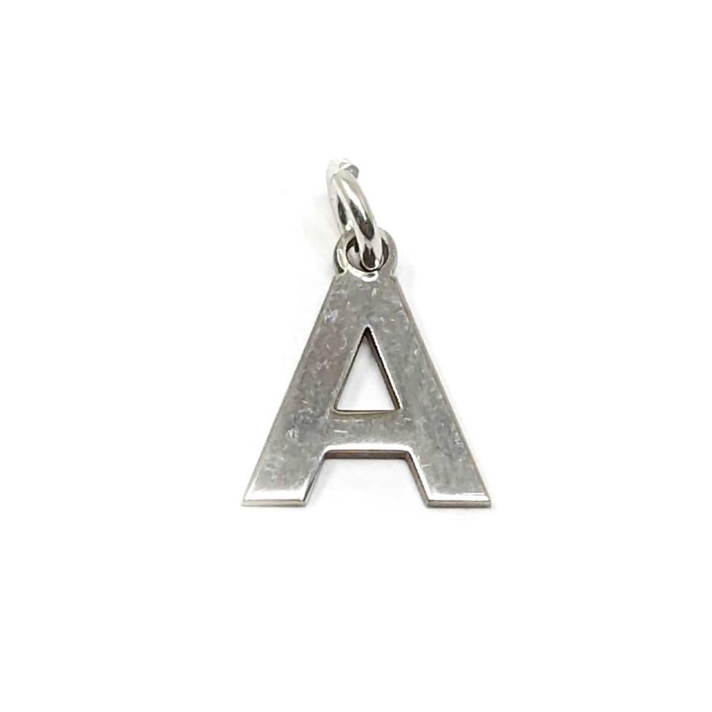 Pendenti Lettere in argento rodiato bianco lucido