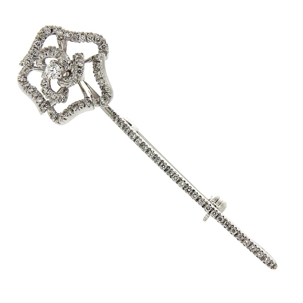 Spilla Fiore con Diamanti CT 0.53