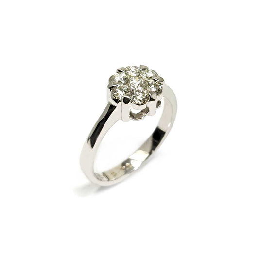 Anello Rosetta con 7 Diamanti CT 0.72