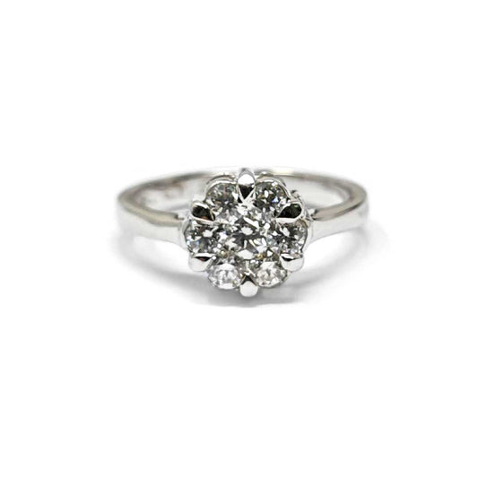 Anello Rosetta con 7 Diamanti CT 0.72