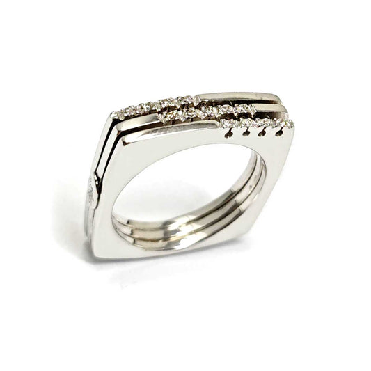 Anello Stilizzato con 13 Diamanti CT 0.08
