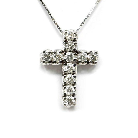 Pendente Croce con Diamanti Laterali CT 0.88