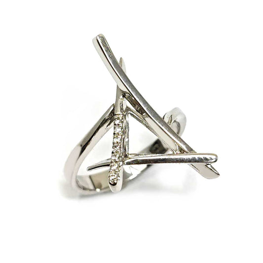 Anello Stilizzato con Diamanti CT 0.06 VVS/IF F