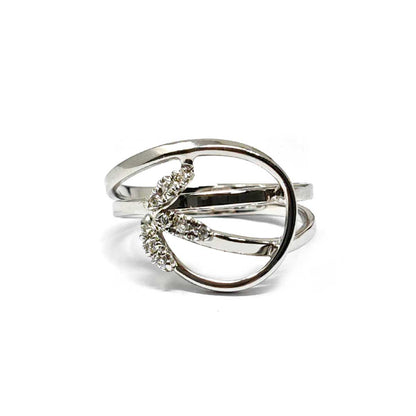 Anello Stilizzato con 9 Diamanti CT 0.07