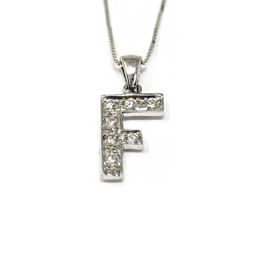 Pendente Lettera F con Diamanti CT 0.19