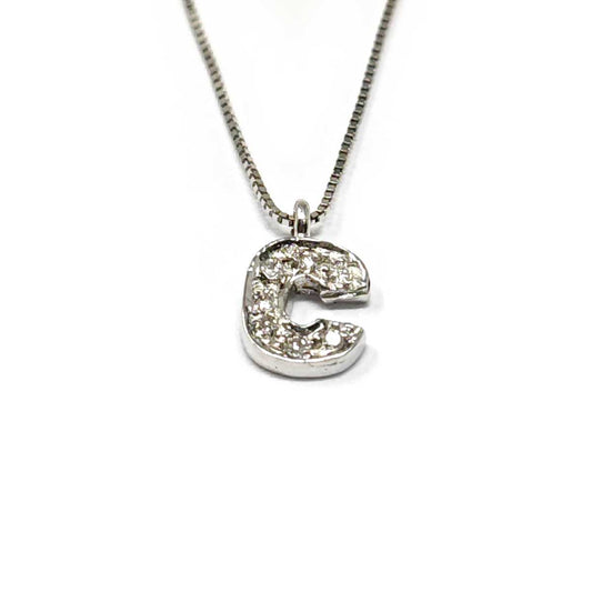 Pendente Lettera C con Diamanti CT 0.04