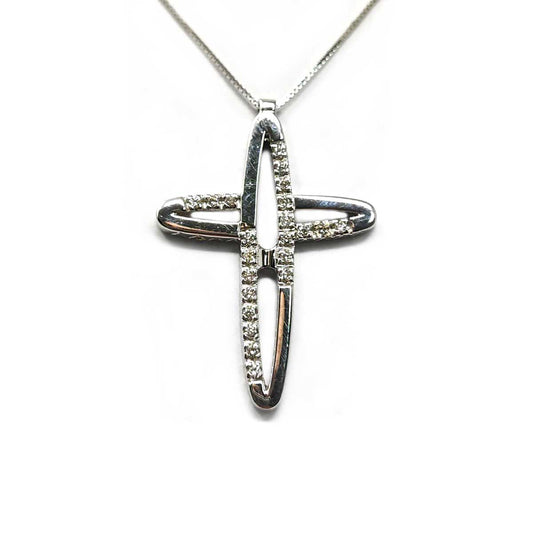 Pendente Croce con Diamanti CT 0.13