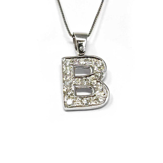 Pendente Lettera B con Diamanti CT 0.18