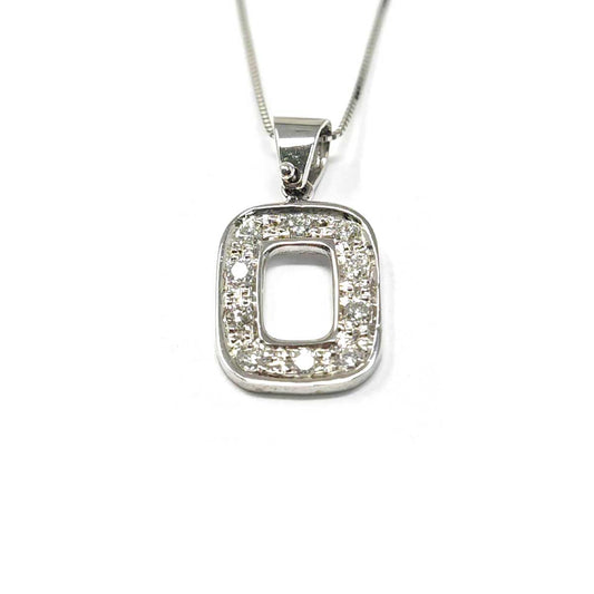 Pendente Lettera O con Diamanti CT 0.15