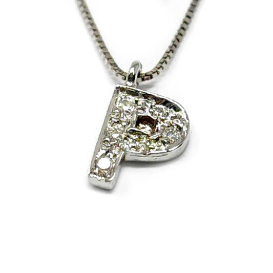 Pendente Lettera P con Diamanti CT 0.04