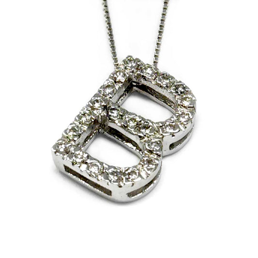 Pendente Lettera B con Diamanti CT 0.33