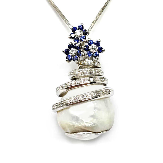Pendente con Perla Australiana Diamanti e Zaffiri Collezione S. Dali'