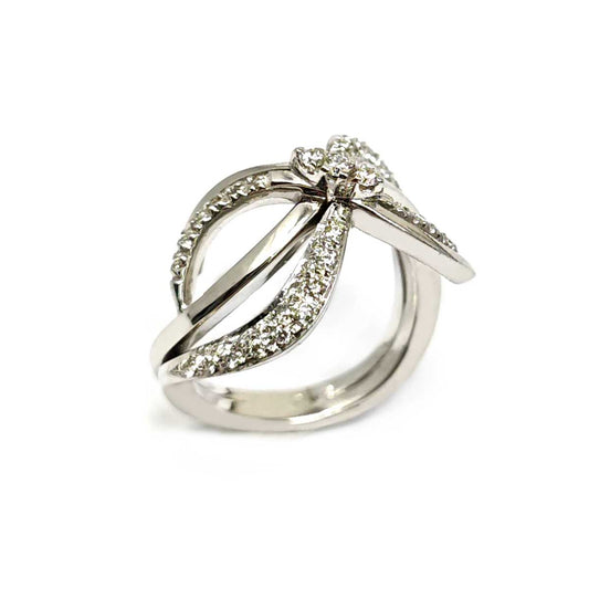 Anello Stilizzato con Diamanti CT 0.40