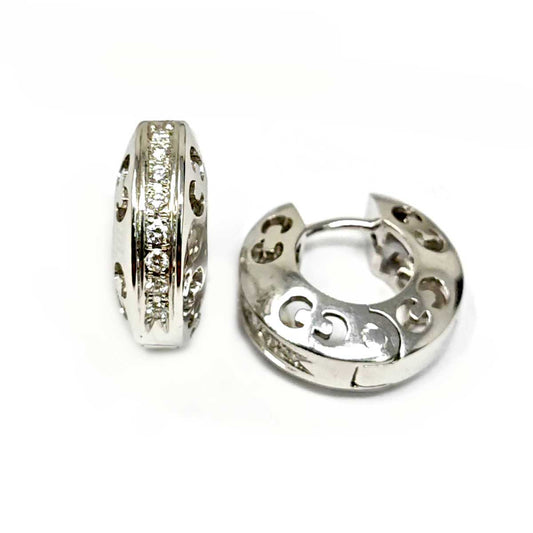 Orecchini Cerchio con 16 Diamanti CT 0.25