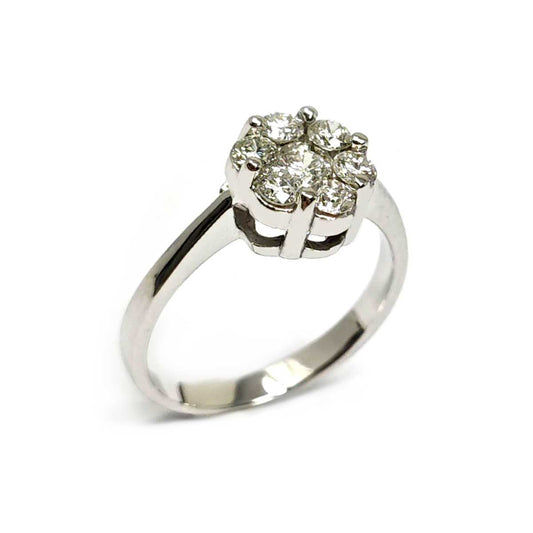 Anello Fiore 7 diamanti CT 0.92