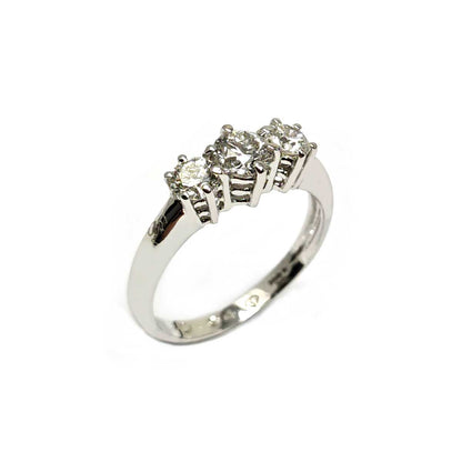 Anello Trilogy in Oro Bianco con Diamanti CT 0.94