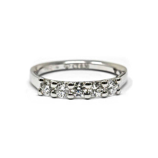 Anello Veretta 5 Pietre con Diamanti CT 0.50 VS1 E