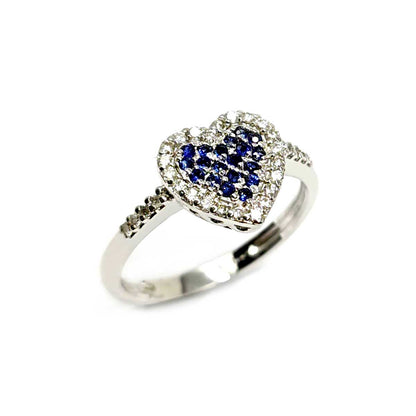Anello con Zaffiri CT 0.17 e Diamanti CT 0.21