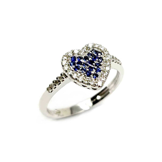 Anello con Zaffiri CT 0.17 e Diamanti CT 0.21
