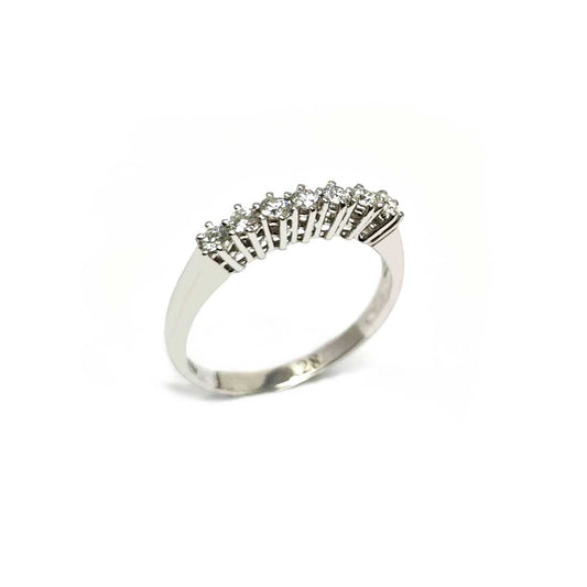 Anello Veretta 7 Pietre con Diamanti CT 0.28