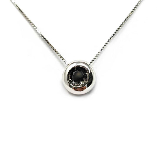 Pendente Punto Luce con Diamante Nero CT 0.40