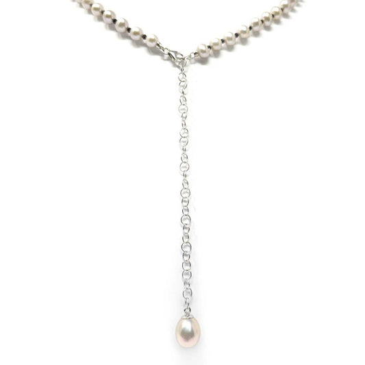 Strangolino con Perle Grigie 5/5.5mm e Spinello Nero