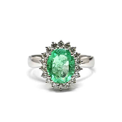 Anello con Smeraldo CT 1.40 e Diamanti CT  0.35