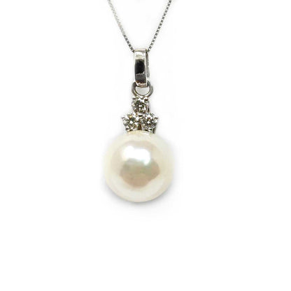 Pendente con Perla mm 8.5/9 e Diamanti CT 0.15