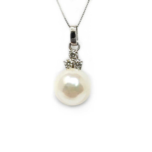 Pendente con Perla mm 8.5/9 e Diamanti CT 0.15