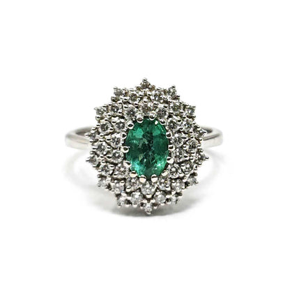 Anello con Smeraldo CT 0,80 e Diamanti CT 0.72