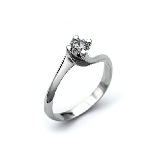 Anello Solitario con Diamante CT 0.40 VVS2 F CERTIFICATO IGI