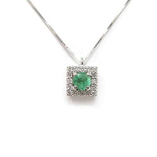 Pendente con Smeraldo CT 0.25 e Diamanti CT 0.15