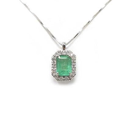 Pendente con Smeraldo CT 0.78 e Diamanti CT 0.12