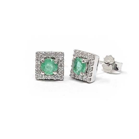 Orecchini con Smeraldi CT 0.50 e Diamanti CT 0.30