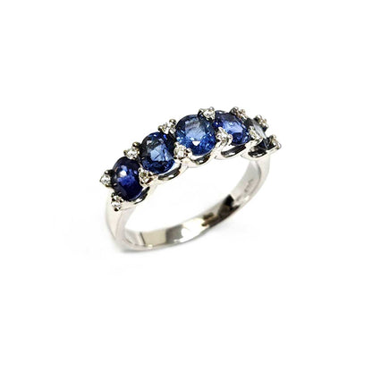 Anello Veretta con Zaffiri CT 2.60 e Diamanti CT 0.16