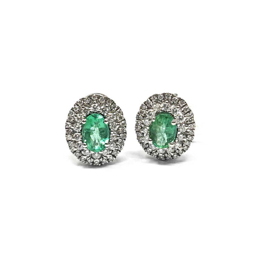 Orecchini con Smeraldo CT 1.50 e Diamanti CT 0.76