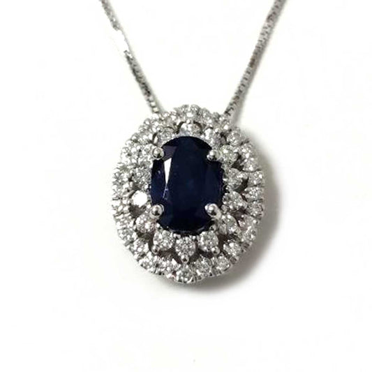 Pendente con Zaffiro CT 0.75 e Diamanti CT 0.38
