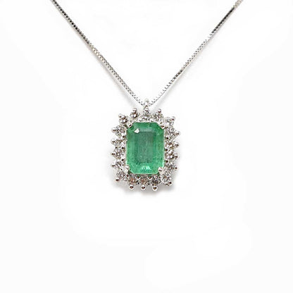 Pendente con Smeraldo CT 0.98 e Diamanti CT 0.30