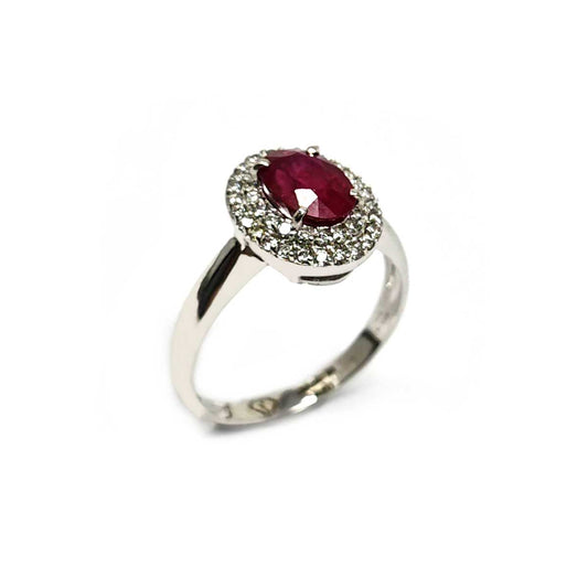 Anello con Rubino CT 1.15 e Diamanti CT 0.28